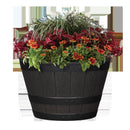 L&G 12 in. H X 19 in. W X 19 in. D X 19 in. D Polyresin Whiskey Barrel Planter Brown