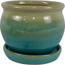 Border Concepts 5 in. H X 6 in. W Ceramic Archdale Planter Moss, Pack of 6