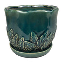 Border Concepts 6.25 in. H X 7.25 in. W Ceramic Sofia Planter Turquoise, Pack of 4