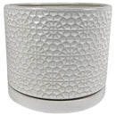 Border Concepts 12 in. D Ceramic Amelia Planter White