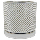 Border Concepts 6 in. D Ceramic Cross Pattern Planter White, Pack of 6