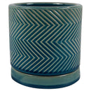 Border Concepts 6 in. D Ceramic Cross Pattern Planter Blue, Pack of 6