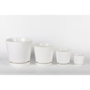Border Concepts 10 in. D Ceramic Flair Saucer Planter White