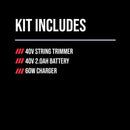 SKIL PWR CORE 40 LT1400C-11 14 in. 40 V Battery String Trimmer Kit (Battery & Charger)
