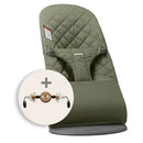 Bouncer Bundle Woven, Classic Quilt with Toy - Dark Green