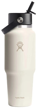 32oz Wide Mouth Flex Straw Travel Water Bottle - White