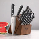 Adams Series German Steel Forged 15-Piece Knife Block Set - Black