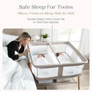 Bondi Beechwood Twin Bassinet with PureAir Breathable Mesh Sheet and FSC-Certified Wood - Tan