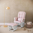 Tuscany Infant Nursery Glider & Ottoman - White with Pink Swirl