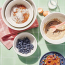 5pc Earthenware Ceramic Mixing Bowl Set - Beige