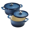 4-quart & 6-quart Enameled Cast Iron Round Dutch Oven, 2-pack - Blue