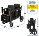 VYOO2 Stroller Wagon with Canopy 2 Seater - Black