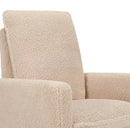 Cali Pillowback Swivel Glider - Chai Shearling w/ Dark Wood Base