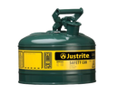 Justrite 1 Gallon Steel Safety Can for Oil, Type I, Flame Arrester, Green (7110400)
