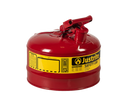 Justrite 2.5 Gallon Steel Safety Can for Flammables, Type I, Flame Arrester, Red (7125100)