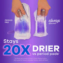 Always Discreet Moderate Long Absorbency 4 Drop Base Pads - 54ct