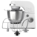 Electric Stand Mixer, 4 Quarts, Dough Hook, Flat Beater Attachments, Splash Guard 7 Speeds with Whisk - White