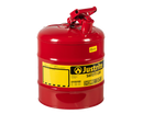 Justrite 5 Gallon Steel Safety Can for Flammables, Type I, Flame Arrester, Red (7150100)