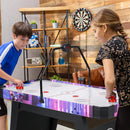 56 Inch Air Hockey Table With LED Digital Scoreboard and Powerful 12V Motor-White
