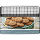 3pc Steel Mega Cookie Sheet and Cooling Racks Set: Nonstick Baking Pan, Sheet & Rack, Dishwasher-Safe, Gray