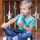 Double-Wall Insulated Flip-Top Sippy Cup with Silicone Straw and Spill-Free Lid 9oz