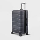 Hardside Medium Checked Suitcase - Gray