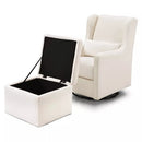 Adrian Swivel Glider with Storage Ottoman - Performance Cream Linen