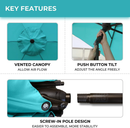 Lyon 2023| 9 Feet Patio Umbrella With Push Button Tilt and Crank