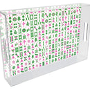 Mahjong Lucite Serving Tray - Green and Pink