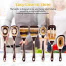 7-Piece Pakkawood Wooden Cooking Utensil Set – Brown Eco-Friendly Kitchen Spoons & Tools for Home Cooking