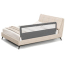 71 Inch Extra Long Swing Down Bed Guardrail With Safety Straps-Gray