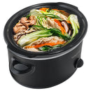6 Qt Manual Slow Cooker with 3 Heat Settings - Black