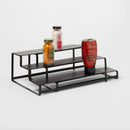 3-Tier Metal Expandable Spice Rack with Powder Coated Finish Black