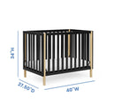Mini Crib with 2.75-Inch Mattress - Ebony/Natural