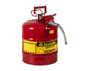 Justrite 5 Gallon, 5/8" Metal Hose, Steel Safety Can for Flammables, Type II, AccuFlow™, Red (7250120)