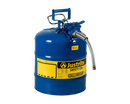 Justrite 5 Gallon, 5/8" Metal Hose, Steel Safety Can for Kerosene, Type II, AccuFlow™, Blue (7250320)