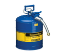 Justrite 5 Gallon, 1" Metal Hose, Steel Safety Can for Kerosene, Type II, AccuFlow™, Blue (7250330)