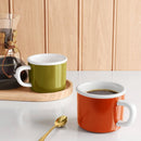 Set of 2 Stoneware Camper Mugs - Orange/Green