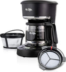 5 Cup Programmable Coffee Maker with Clock and Glass Carafe