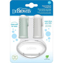 Silicone Finger Toothbrush for Baby with Travel-Storage Case, 3m+, Gray and Light Green, 2 Count