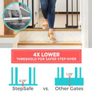 Clear Walk-Thru Baby Gate - Adjustable Metal Safety Gate