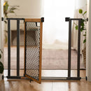 by Ingenuity The Doorway 36S Series Safety Pet and Baby Gate, 28"-36" Wide, 26" Tall, Pressure or Hardware Mounted, Install Wall to Wall in Doorway or Stairway - Oak Wood and Metal Oak Wood & Metal
