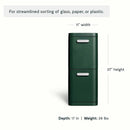 45L 2-Drawer Recycling Bin - Emerald