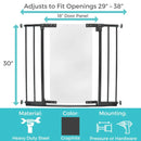 Clear Walk-Thru Baby Gate - Adjustable Metal Safety Gate