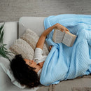 Muslin Blanket, Large Size 50” x 60” - Sky Blue