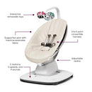 4moms MamaRoo Multi-Motion Baby Swing, Bluetooth Enabled with 5 Unique Motions, Birch