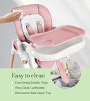 Convertible High Chair - Baby Pink
