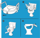 4.5" Raised Toilet Seat with Armrests, for Elongated and Round Toilets, Removable Handles, 300 lb Capacity
