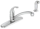 Moen Adler Series 87604 Kitchen Faucet, 1.5 gpm, 4-Faucet Hole, Brass/Metal, Chrome Plated, Deck Mounting, Lever Handle