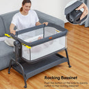 3 in 1 Infant and Toddler Cradle - Black and Grey